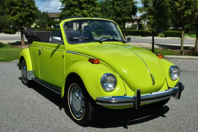 1973 Volkswagen Beetle - Classic Convertible 4-Speed Restored Rare Ravenna Green!