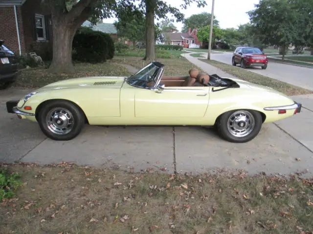 1974 Jaguar XKE Series 3 V-12 E type Primrose Yellow OTS A/C AUTO