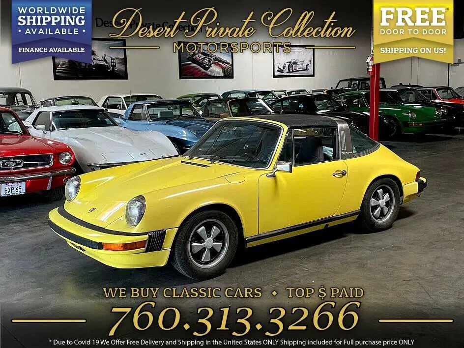 1974 Porsche 911 Targa Canary Yellow 3.2 Liter installed