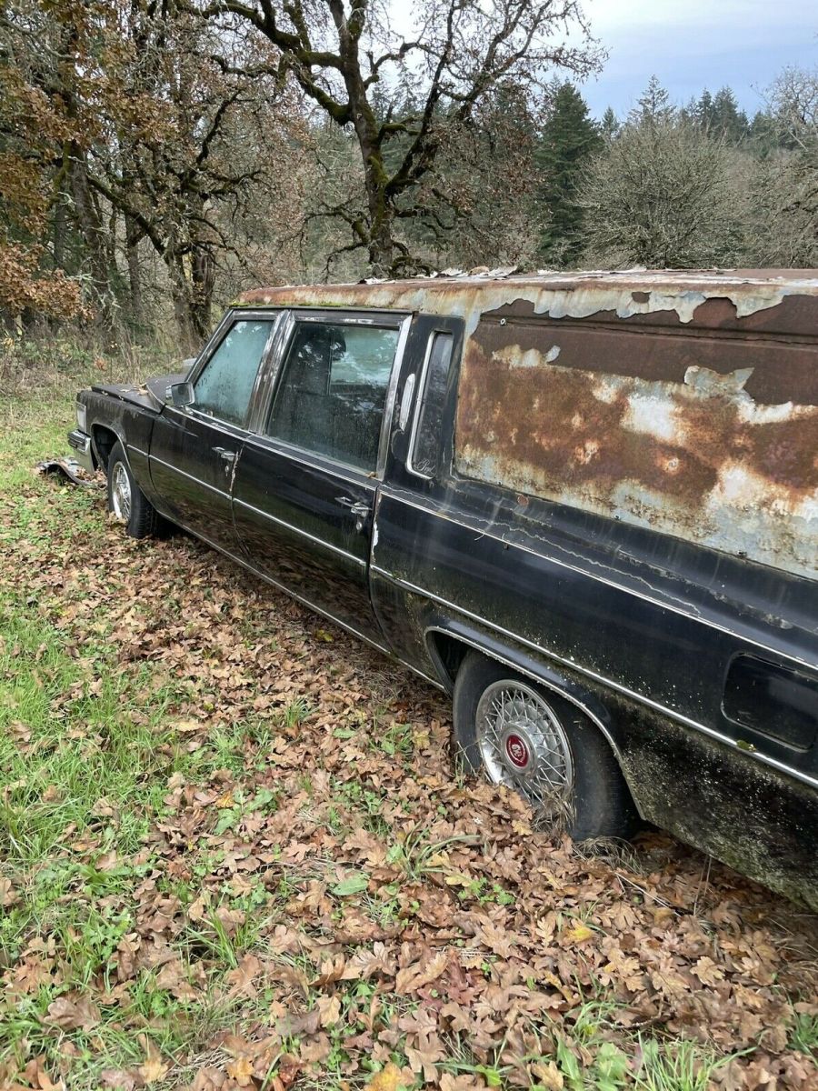 1977 Cadillac hearse black