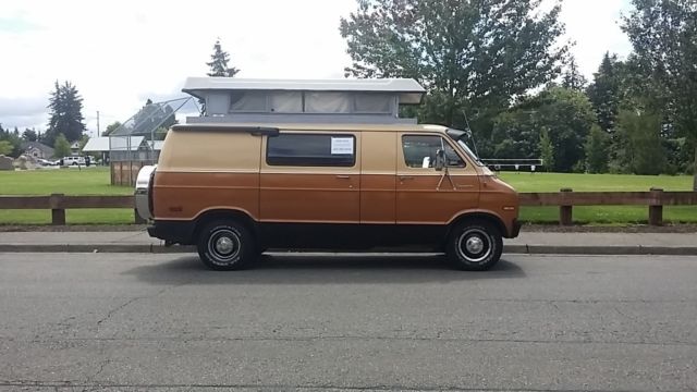 1977 Dodge B200 Tradesman Camper Conversion Van Full Metal Pop Top