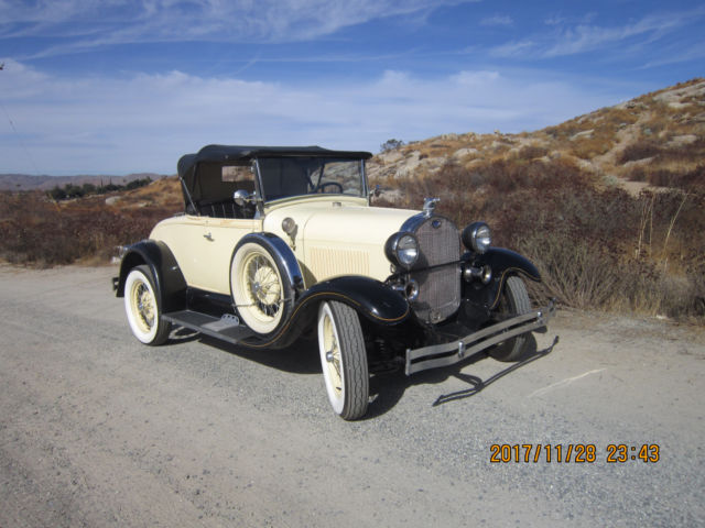 1928 Ford Model A Black and Cream