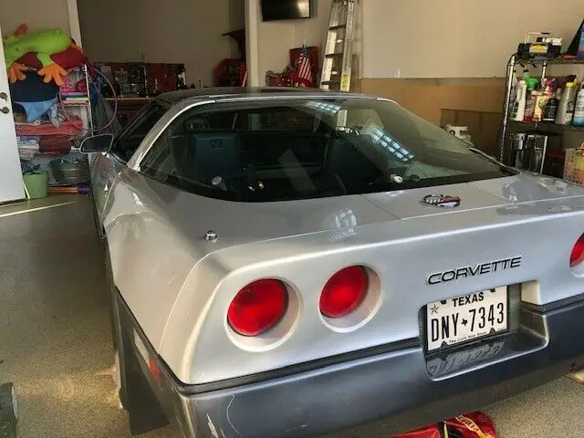 1985 Chevrolet Corvette Silver over Gray