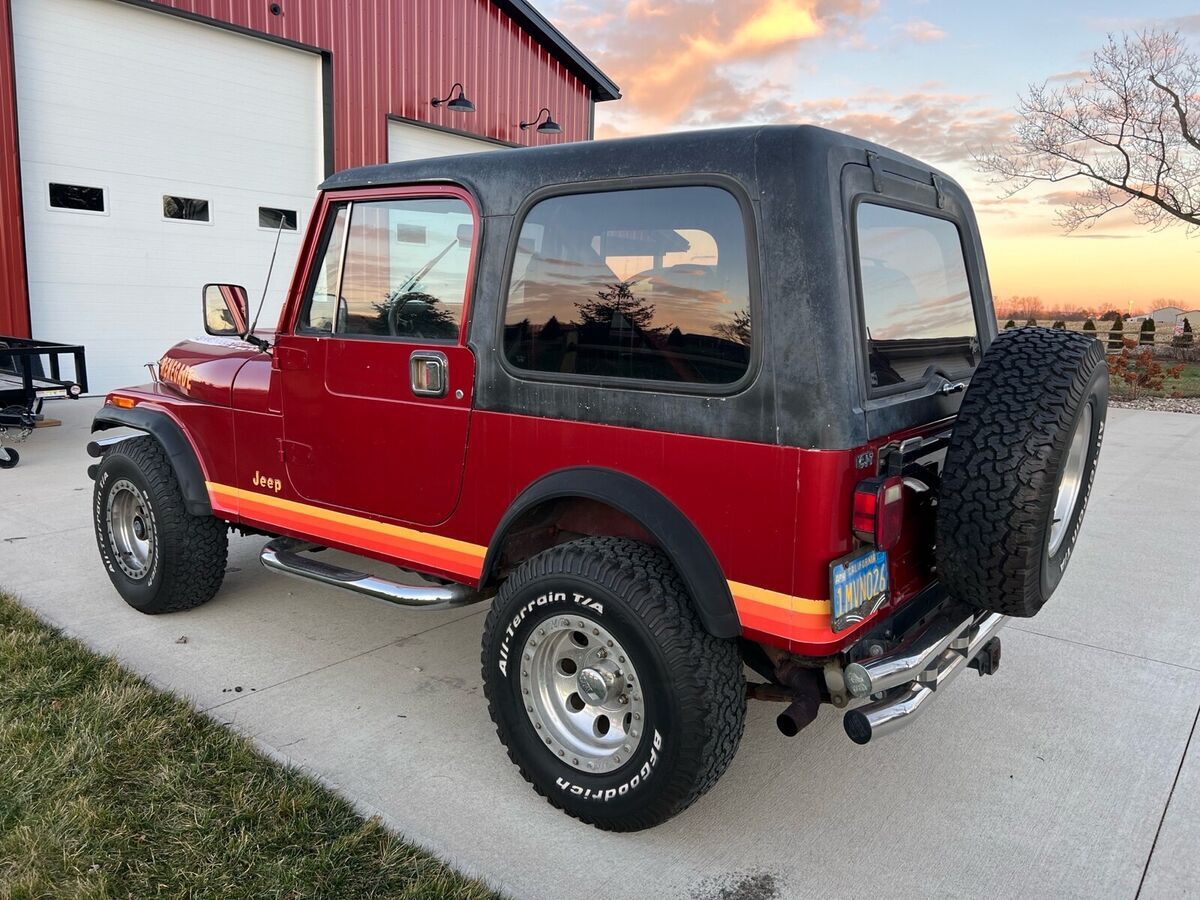 1985 Jeep CJ Red 4WD Manual CJ7 For Sale