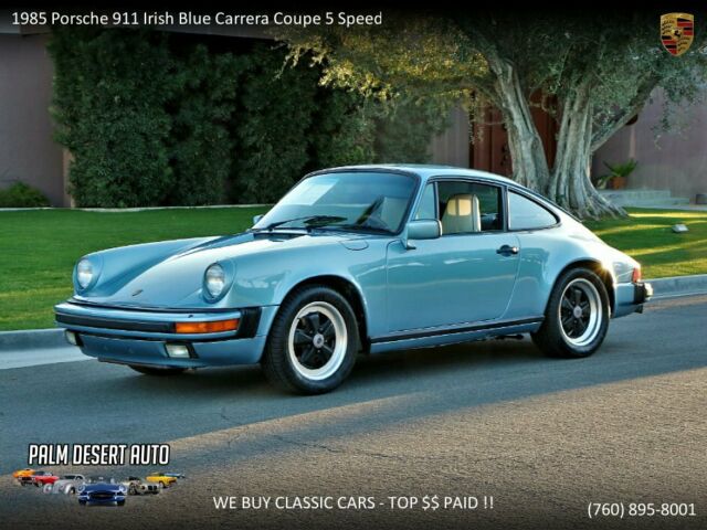 1985 Porsche 911 Irish Blue Carrera Coupe 5 Speed