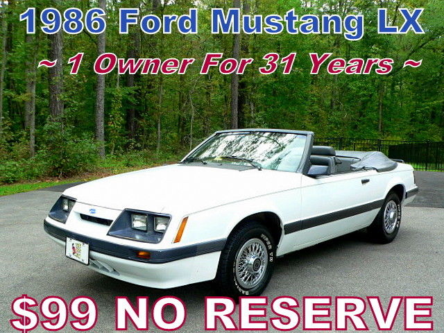 1986 Ford Mustang LX V6 CONVERTIBLE    ~$99 NO RESERVE~