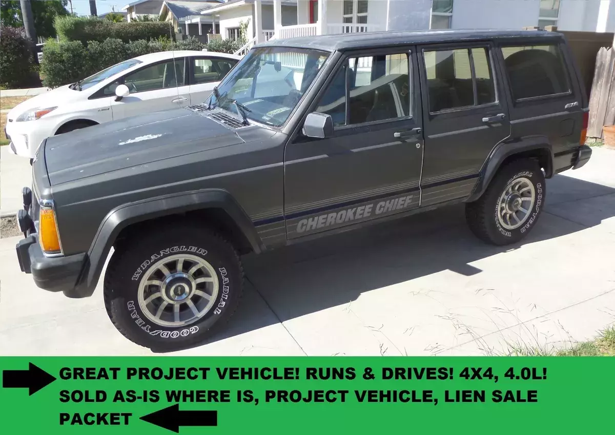 1987 Jeep Cherokee 4.0L 4x4 Project Runs Drives Lien Sale DMV - GOONIES!