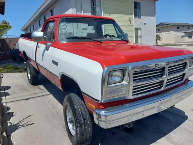 1991 Dodge D-Series Pickup Red 4WD Manual D/W 300 for sale