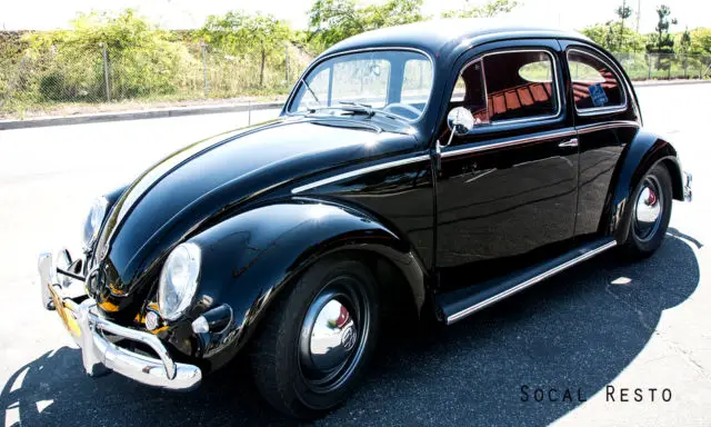 56 VW Bug Oval - Show-car black! 1956 Volkwagen Beetle 100% Restoration ...