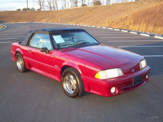 1990 Ford Mustang 1-OWNER GT 82K 5-SPD CONVERTIBLE LEATHER FOX BODY