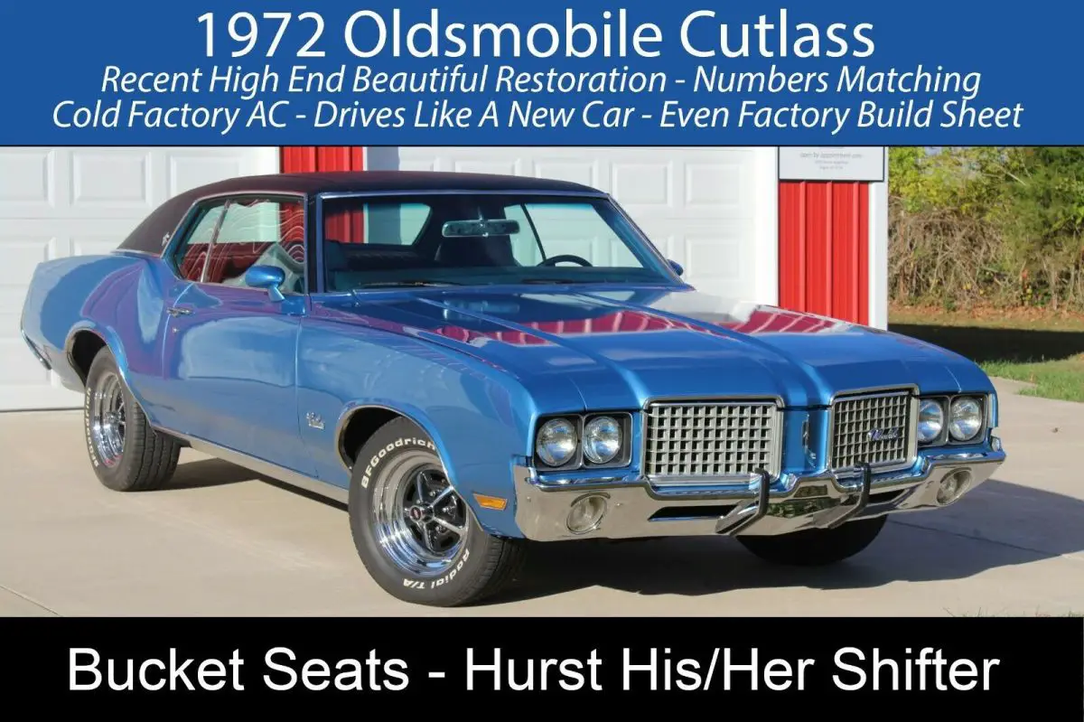 1972 Oldsmobile Cutlass Bucket Seats, Console, Hurst His/Her Shifter, AC