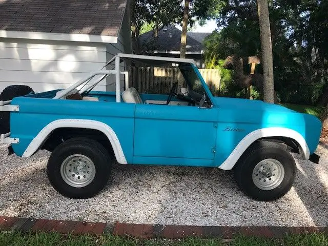 1970 Ford Bronco Blue All Rino Sprayed