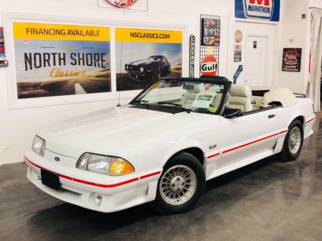 1987 Ford Mustang -GT CONVERTIBLE TRIPLE WHITE ONLY 17k MILES-VIDEO