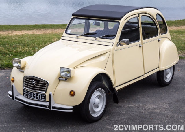 Fully-Restored Beige Citroen 2cv with Galvanized Chassis for sale