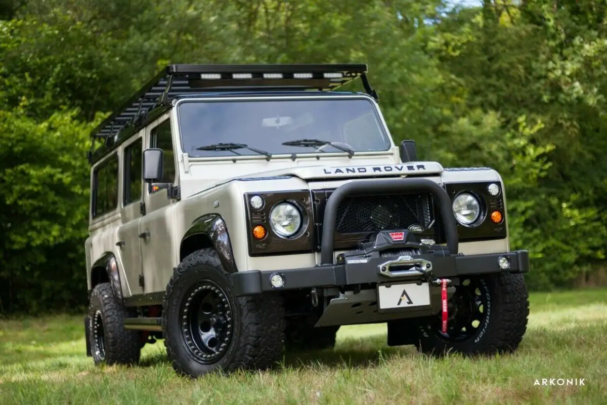 1989 Land Rover Defender Black Suede Headliner