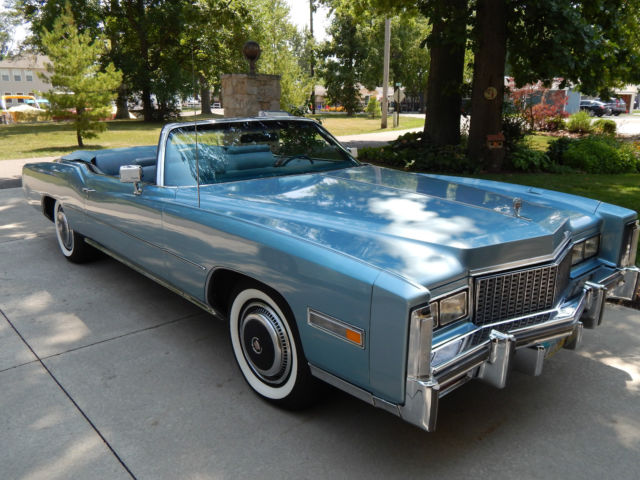 1976 Cadillac Eldorado Lt Blue Leather w/Navy Blue Vinyl Top