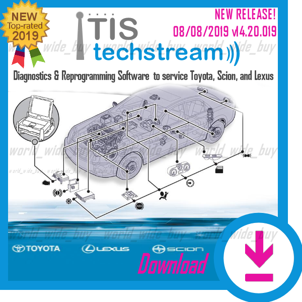 NEW Techstream 08/2019 OBD2 Toyota Lexus TIS Software V14.20.019