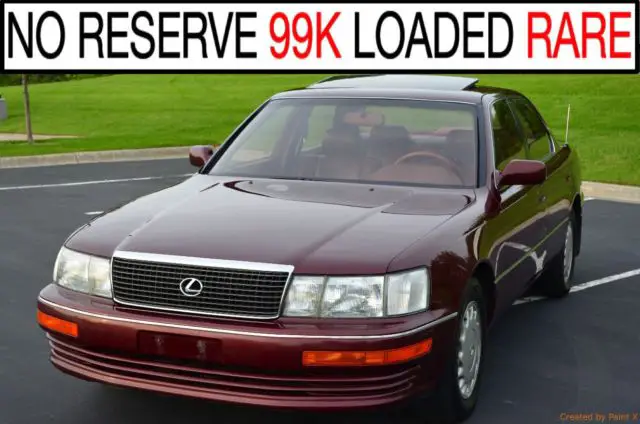 1990 Lexus LS LS400 NO RESERVE CLEAN TITLE CARFAX RARE BURGANDY