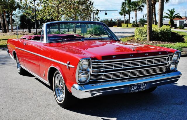 1966 Ford Galaxie 500 Convertible Rare 390 V8 Red on Red