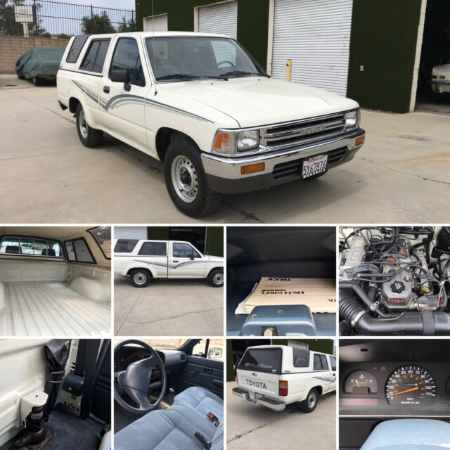 1989 Toyota long bed pickup with camper Blue