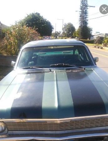 1970 Chevrolet Nova Black Racing Stripes on front hood