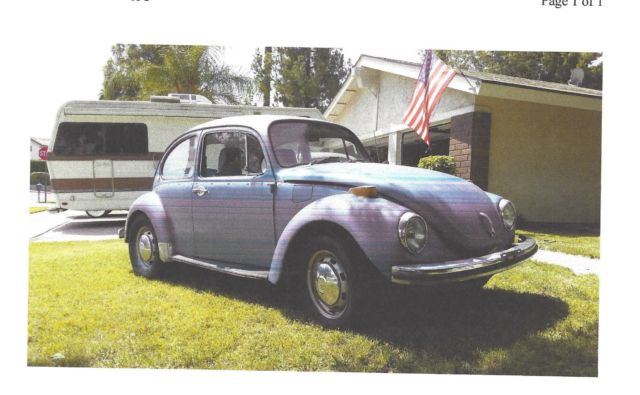 1972 Volkswagen Beetle - Classic Was sun roof, removed